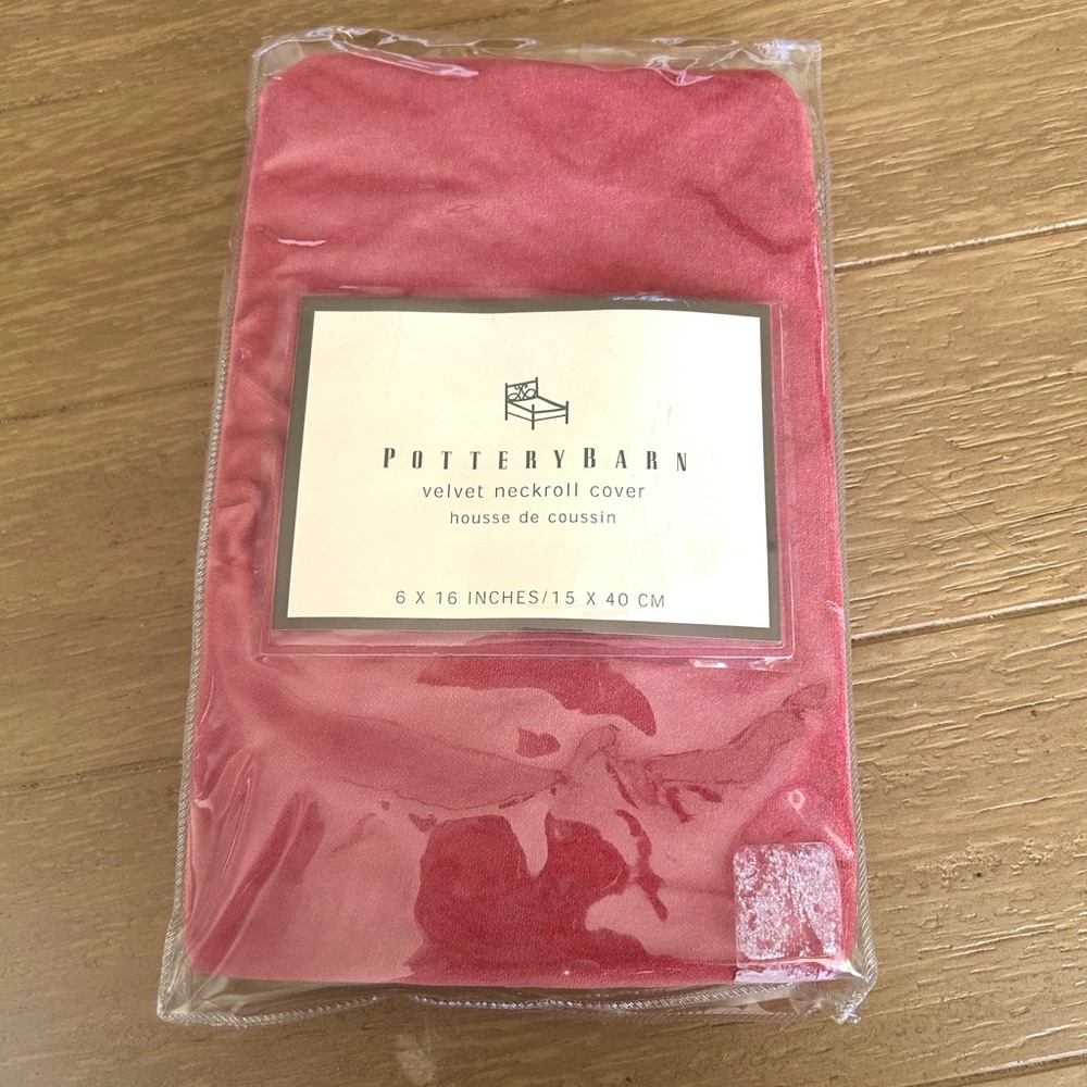 Pottery Barn Neck Roll Bolster Pillow Case Brand New Red Velvet 6x16 in